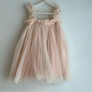 Bluish Adorable Tulle Dress with Fluffy Straps